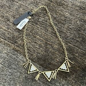 Brand New J.Crew Gold and Diamond Triangle Necklace Adjustable